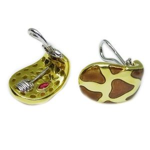 Authentic Roberto Coin 18k jewelry Enamel Earrings